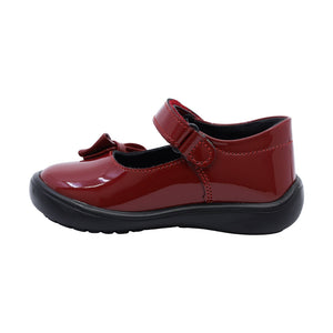 Zapato de charol para niña preescolar color rojo con moño 269100