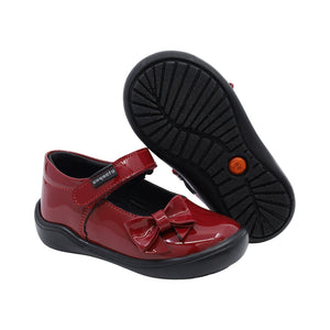 Zapato de charol para niña preescolar color rojo con moño 269100
