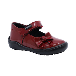 Zapato de charol para niña preescolar color rojo con moño 269100