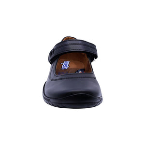Zapato Escolar de piel para niña color negro con tira de contacto 38700