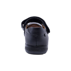 Zapato Escolar de piel para niña color negro con tira de contacto 38700