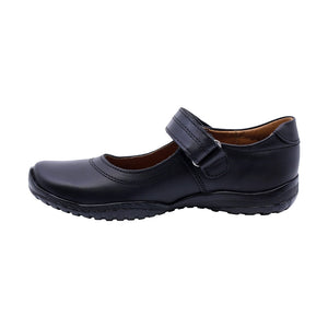 Zapato Escolar de piel para niña color negro con tira de contacto 38700
