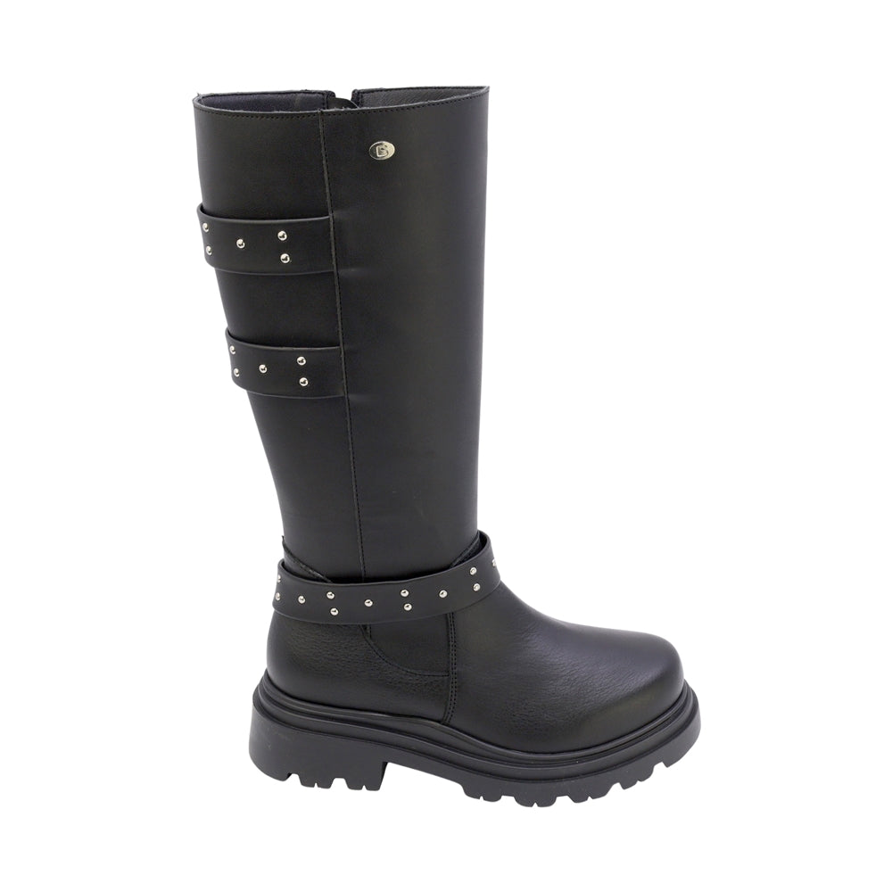 Botas para niña color negro con tiras de estoperoles 431504