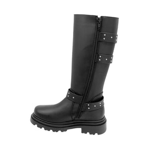 Botas para niña color negro con tiras de estoperoles 431504