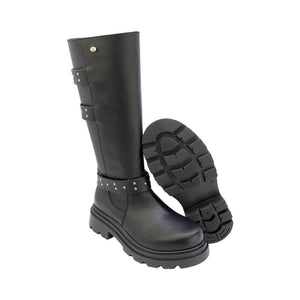 Botas para niña color negro con tiras de estoperoles 431504