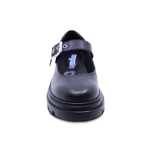 Zapato escolar de piel para niña color negro con hebilla 431703