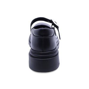 Zapato escolar de piel para niña color negro con hebilla 431703