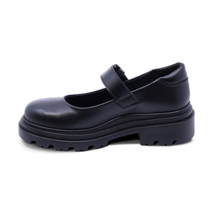 Zapato escolar de piel para niña color negro con hebilla 431703
