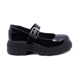 Zapato escolar de charol para niña color negro con hebilla 431703