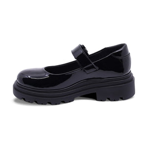 Zapato escolar de charol para niña color negro con hebilla 431703
