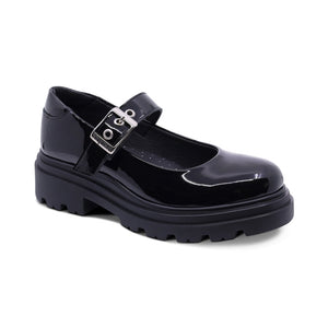 Zapato escolar de charol para niña color negro con hebilla 431703