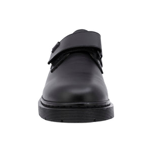 Zapato escolar de piel para niño color negro con suela robusta y tira de contacto 434600