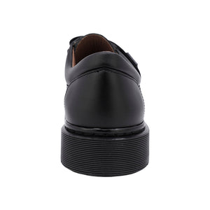 Zapato escolar de piel para niño color negro con suela robusta y tira de contacto 434600