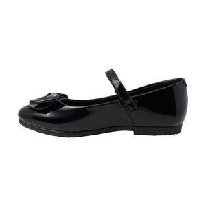 Zapato escolar mary jane de charol para niña color negro con moño frontal 43502