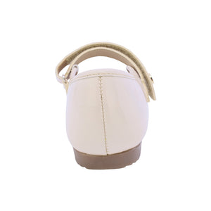 Mary jane de charol para niña color beige con tira de contacto 43503