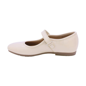Mary jane de charol para niña color beige con tira de contacto 43503