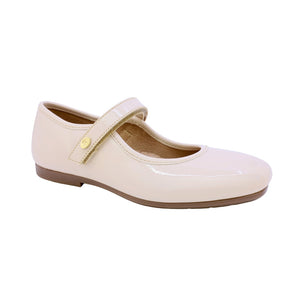 Mary jane de charol para niña color beige con tira de contacto 43503
