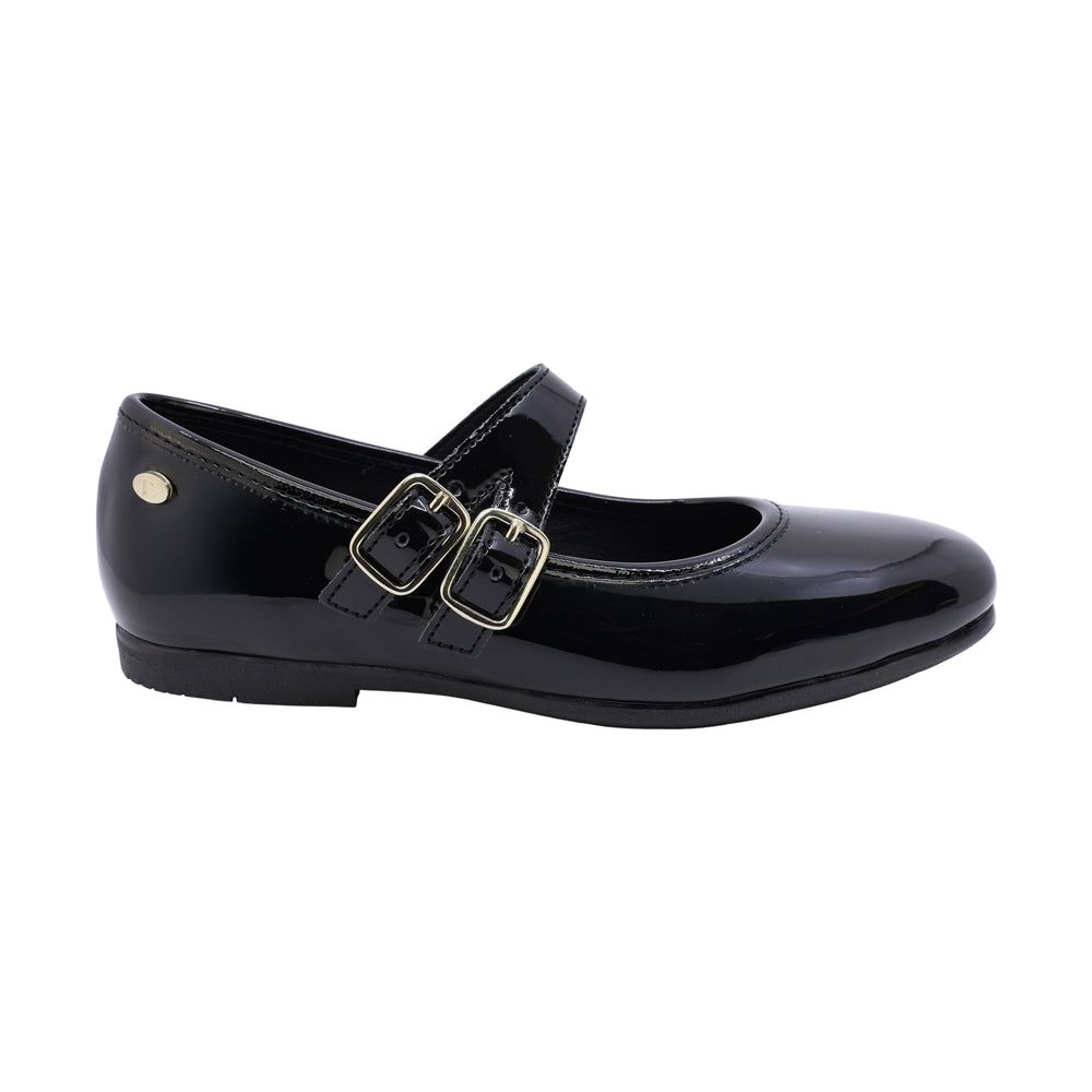 Mary jane de charol para niña color negro con doble hebilla 43505