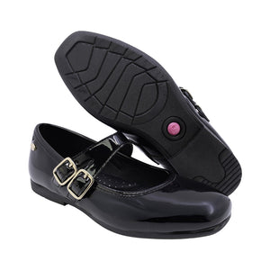 Mary jane de charol para niña color negro con doble hebilla 43505