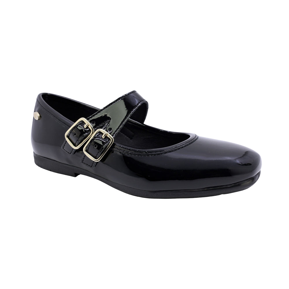 Mary jane de charol para niña color negro con doble hebilla 43505