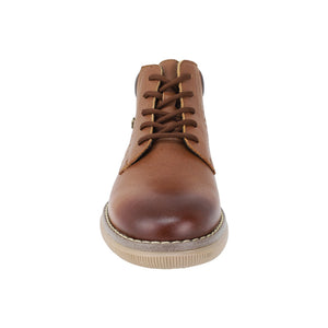 Botas de piel para niño color café claro con calcado y agujeta 435505