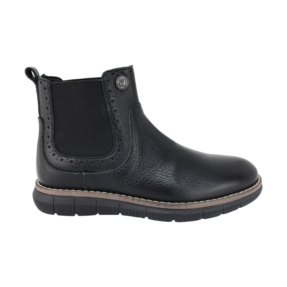 Botas de piel para niño color negro con elástico lateral 435506