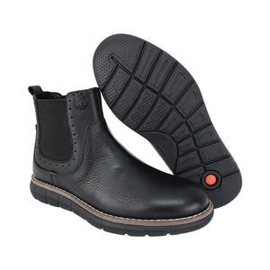 Botas de piel para niño color negro con elástico lateral 435506