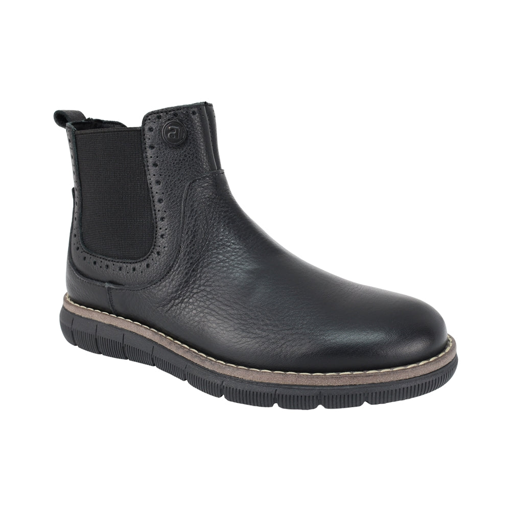 Botas de piel para niño color negro con elástico lateral 435506
