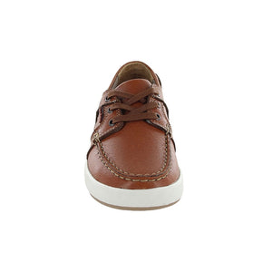 Zapato náutico de piel para niño color miel con agujeta 442802