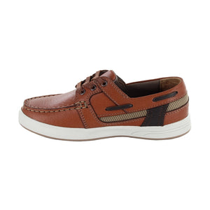 Zapato náutico de piel para niño color miel con agujeta 442802