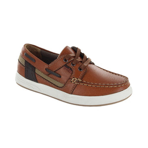 Zapato náutico de piel para niño color miel con agujeta 442802