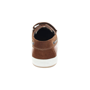 Zapato náutico de piel para niño color miel con tira de contacto 442803