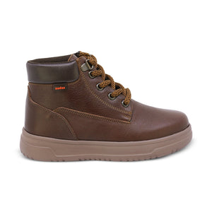 Botas de piel para niño color café con agujeta 443501