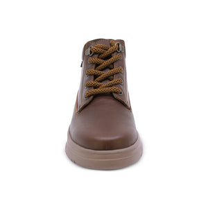 Botas de piel para niño color café con agujeta 443501