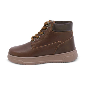 Botas de piel para niño color café con agujeta 443501