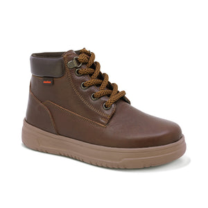 Botas de piel para niño color café con agujeta 443501