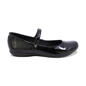 Balerinas de charol para niña color negro con tira de contacto 45105