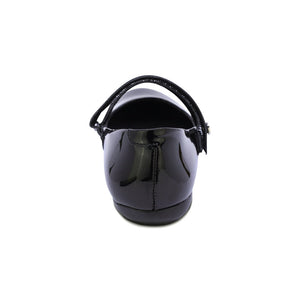 Balerinas de charol para niña color negro con tira de contacto 45105