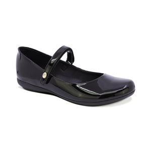 Balerinas de charol para niña color negro con tira de contacto 45105