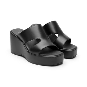 139203 NEGRO FLEXI CALZADO DAMA SANDALIA CUÑA