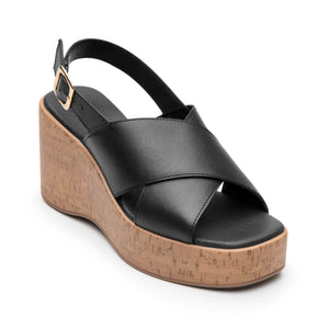 139201 NEGRO FLEXI CALZADO DAMA SANDALIA CUÑA