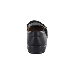 Zapato Escolar de piel para niña color negro con hebilla y dije lateral 54402