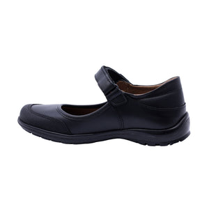 Zapato escolar shieldtech de piel para niña color negro y tira de contacto 54403