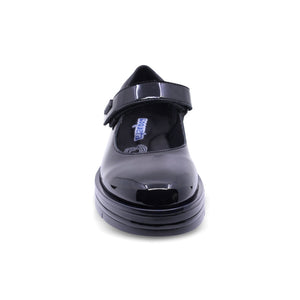 Zapato escolar de charol para niña color negro con tira de contacto 54906