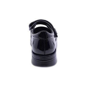 Zapato escolar de charol para niña color negro con tira de contacto 54906