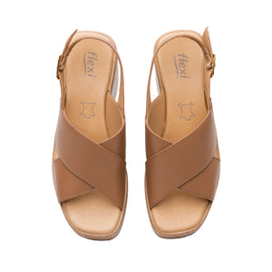 139201 BEIGE FLEXI CALZADO DAMA SANDALIA CUÑA
