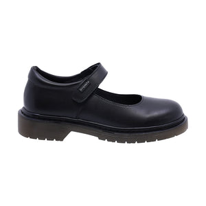 Zapato escolar de piel para niña color negro con suela robusta 59002