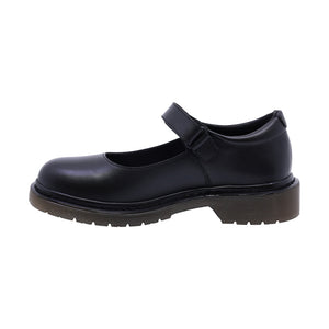Zapato escolar de piel para niña color negro con suela robusta 59002