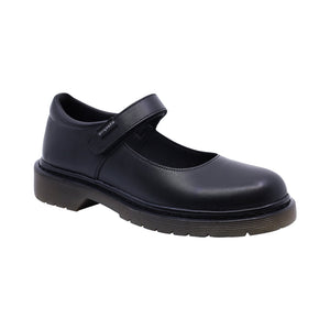 Zapato escolar de piel para niña color negro con suela robusta 59002
