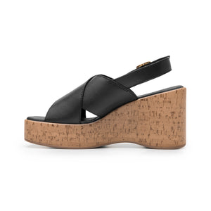 139201 NEGRO FLEXI CALZADO DAMA SANDALIA CUÑA